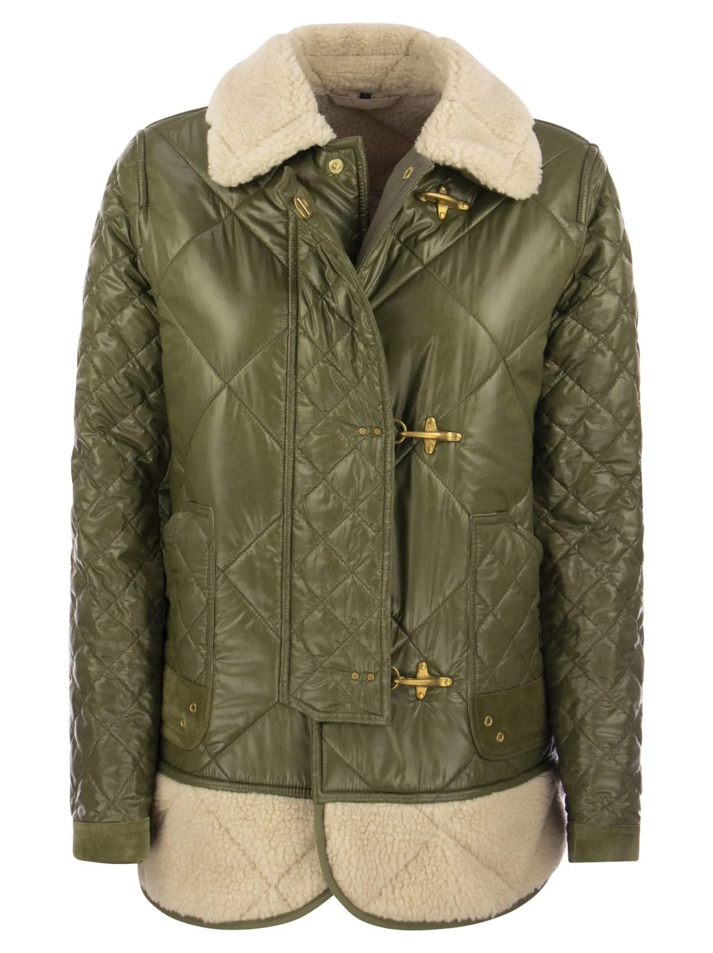 3 Ganci trapuntato con inserti effetto shearling