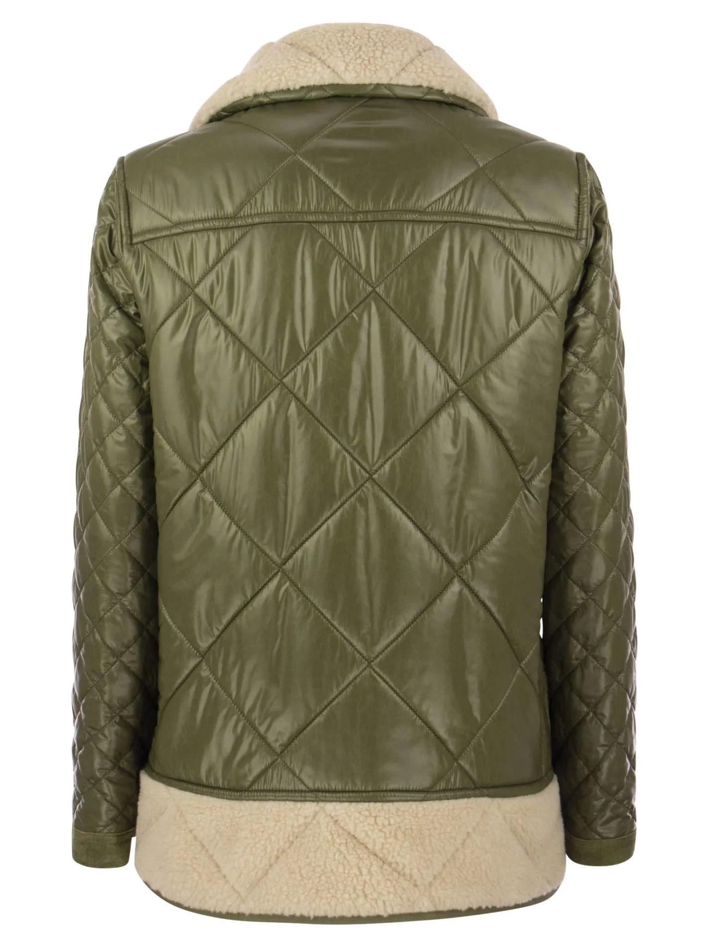 3 Ganci trapuntato con inserti effetto shearling