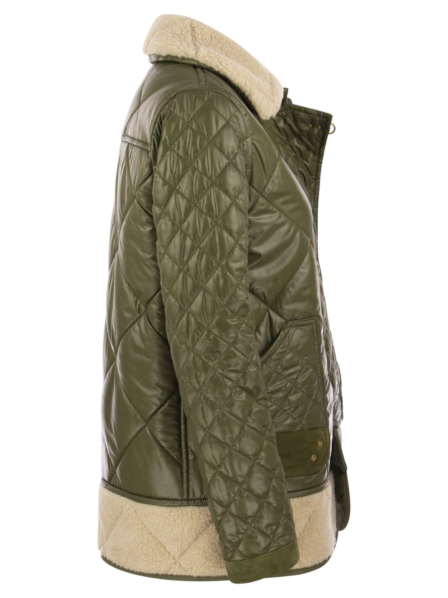 3 Ganci trapuntato con inserti effetto shearling