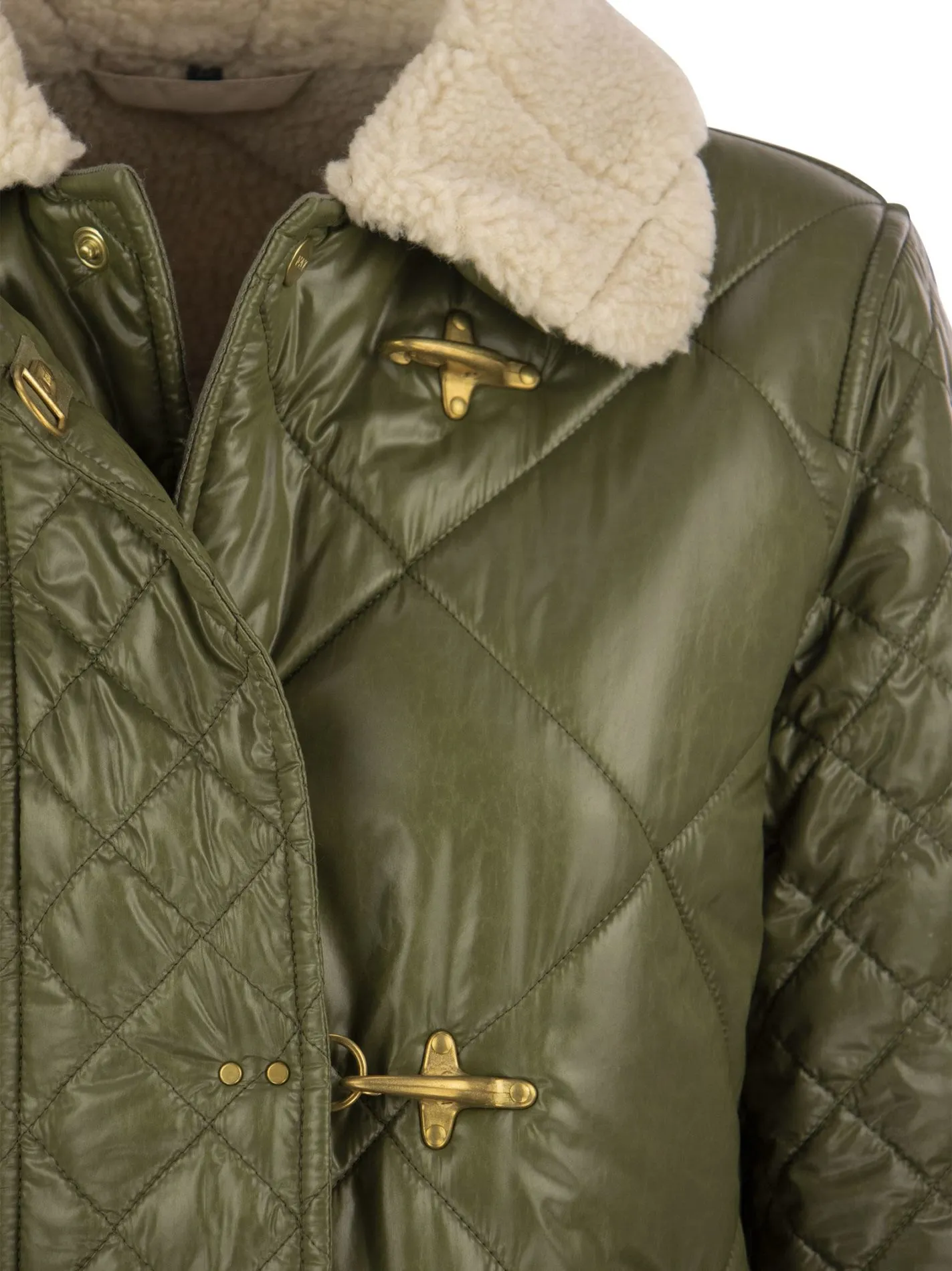 3 Ganci trapuntato con inserti effetto shearling