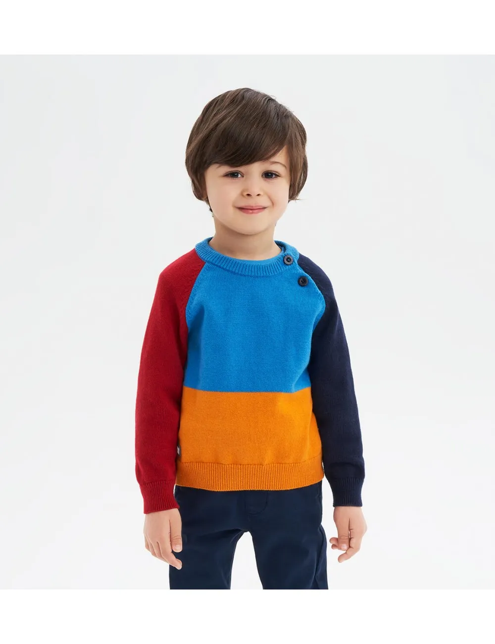 7406 MAGLIA IDO BAMBINO PULLOVER BIMBO KID KIDS SHIRT CON BOTTONI MULTICOLORE