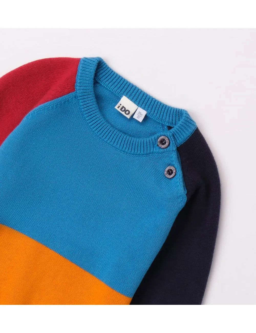 7406 MAGLIA IDO BAMBINO PULLOVER BIMBO KID KIDS SHIRT CON BOTTONI MULTICOLORE