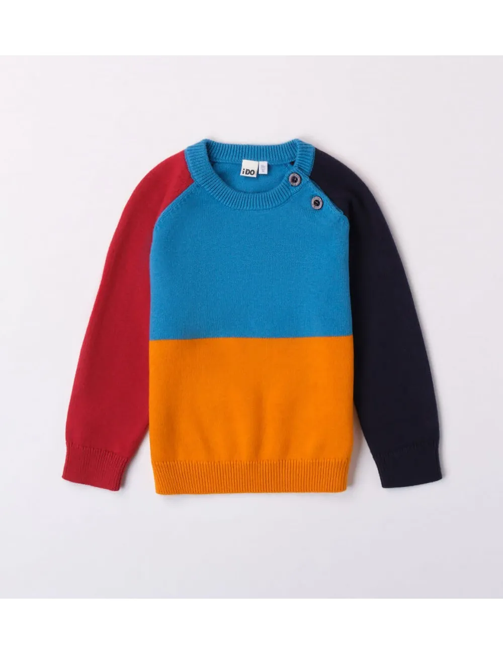 7406 MAGLIA IDO BAMBINO PULLOVER BIMBO KID KIDS SHIRT CON BOTTONI MULTICOLORE