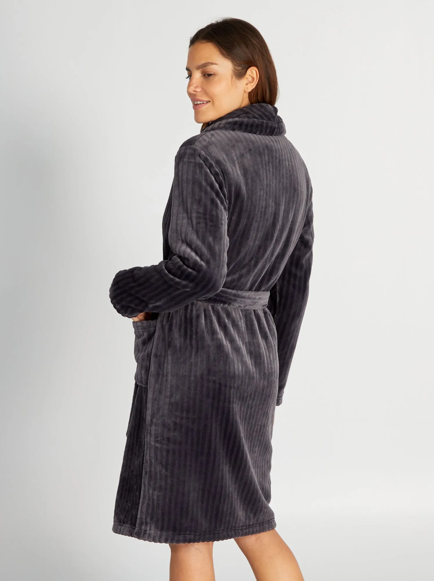 Accappatoio in pile - GRIGIO