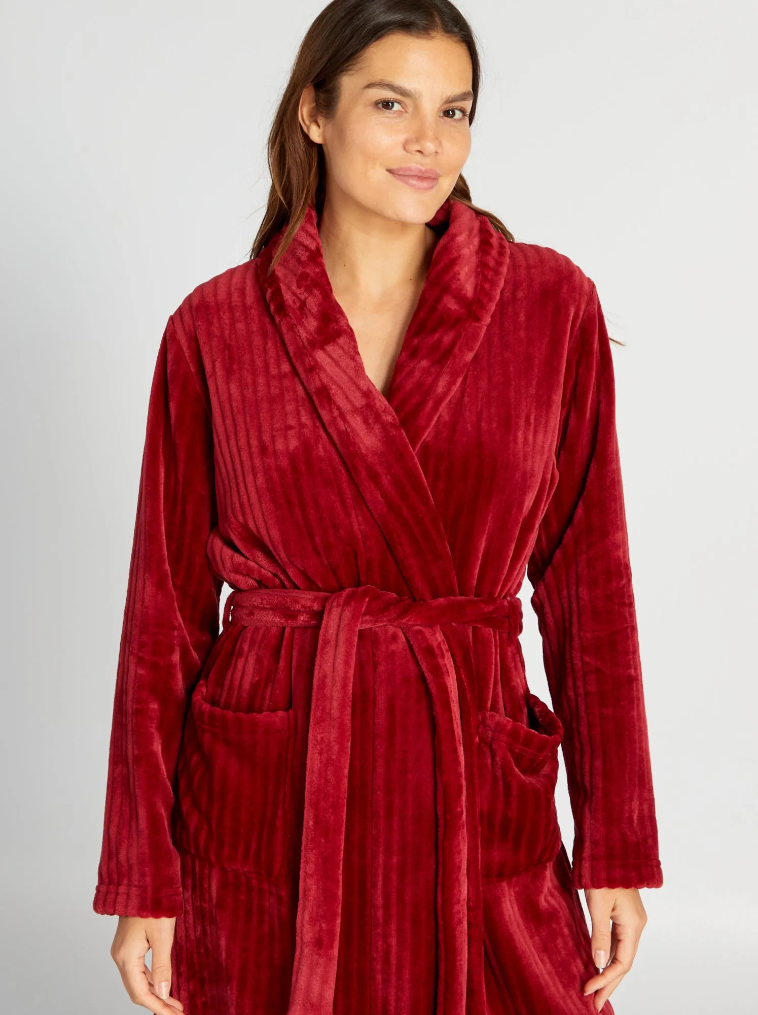 Accappatoio in pile - ROSSO