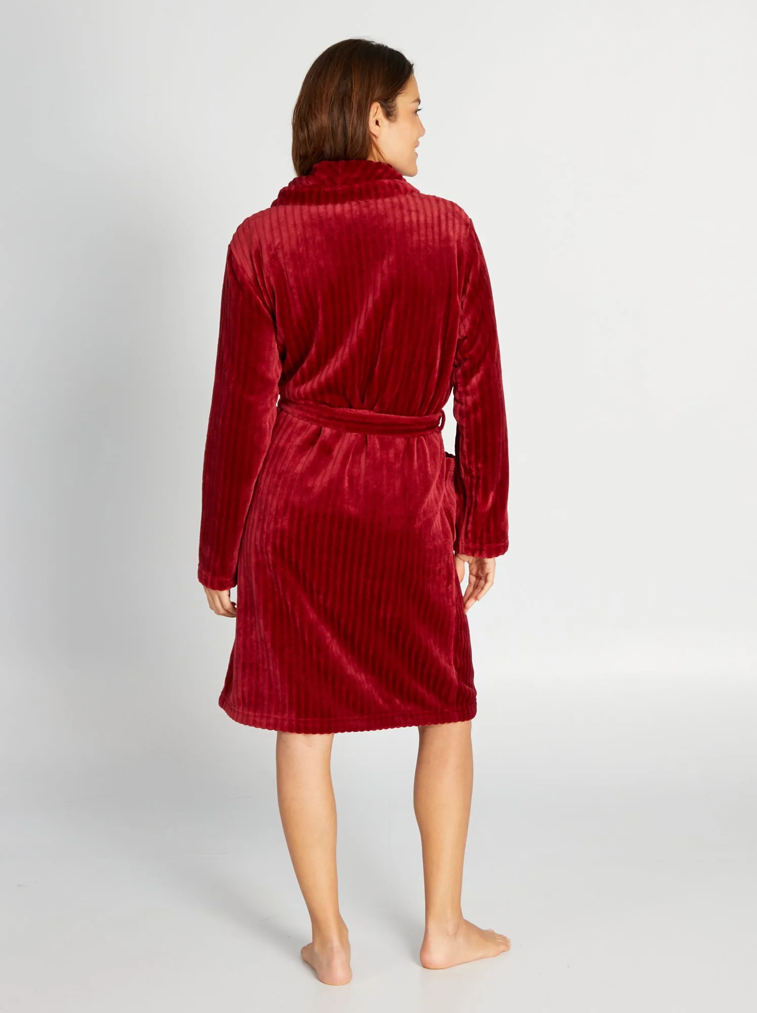 Accappatoio in pile - ROSSO