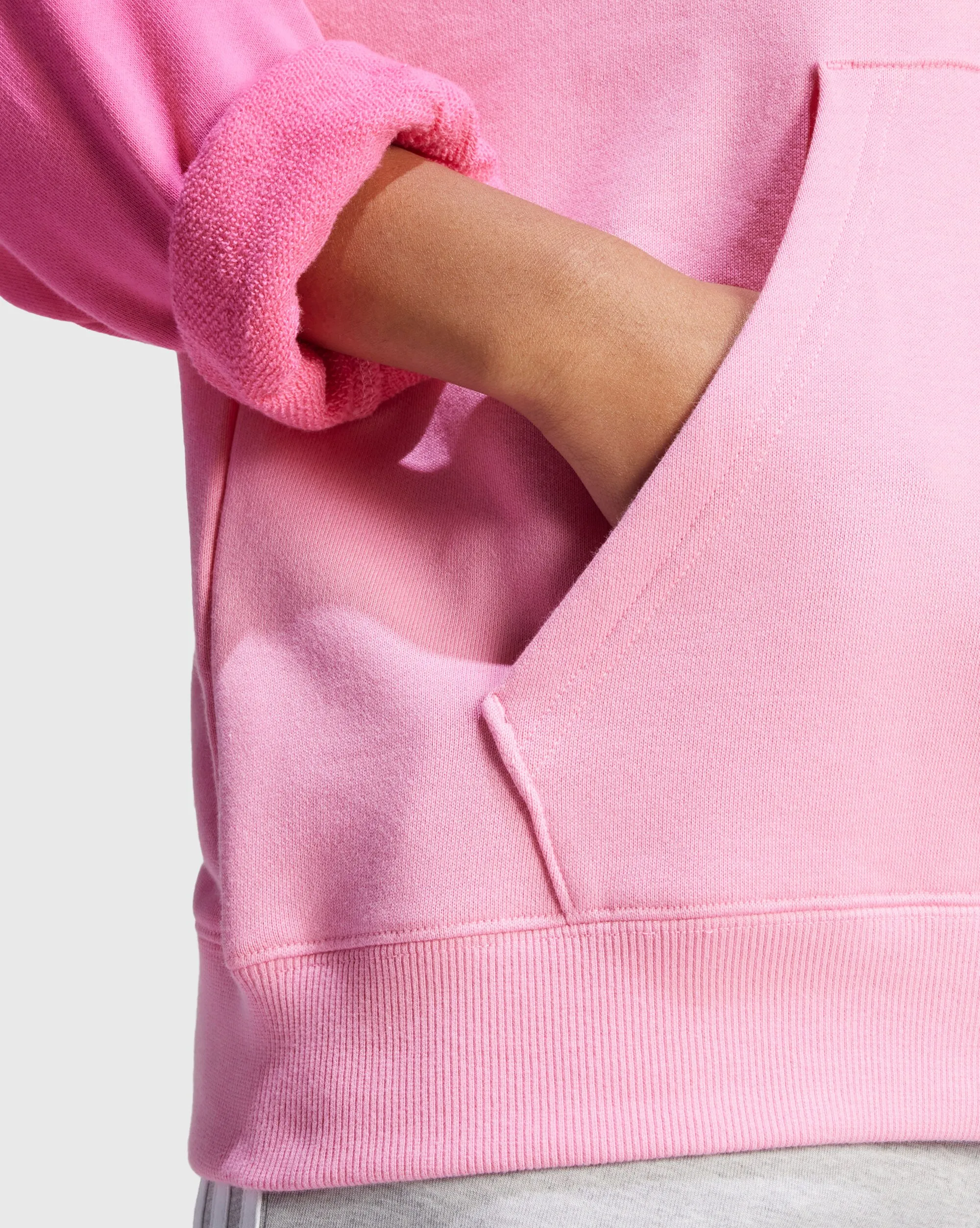Adidas Felpa con Cappuccio Essentials Big Logo Oversized French Terry Rosa Donna