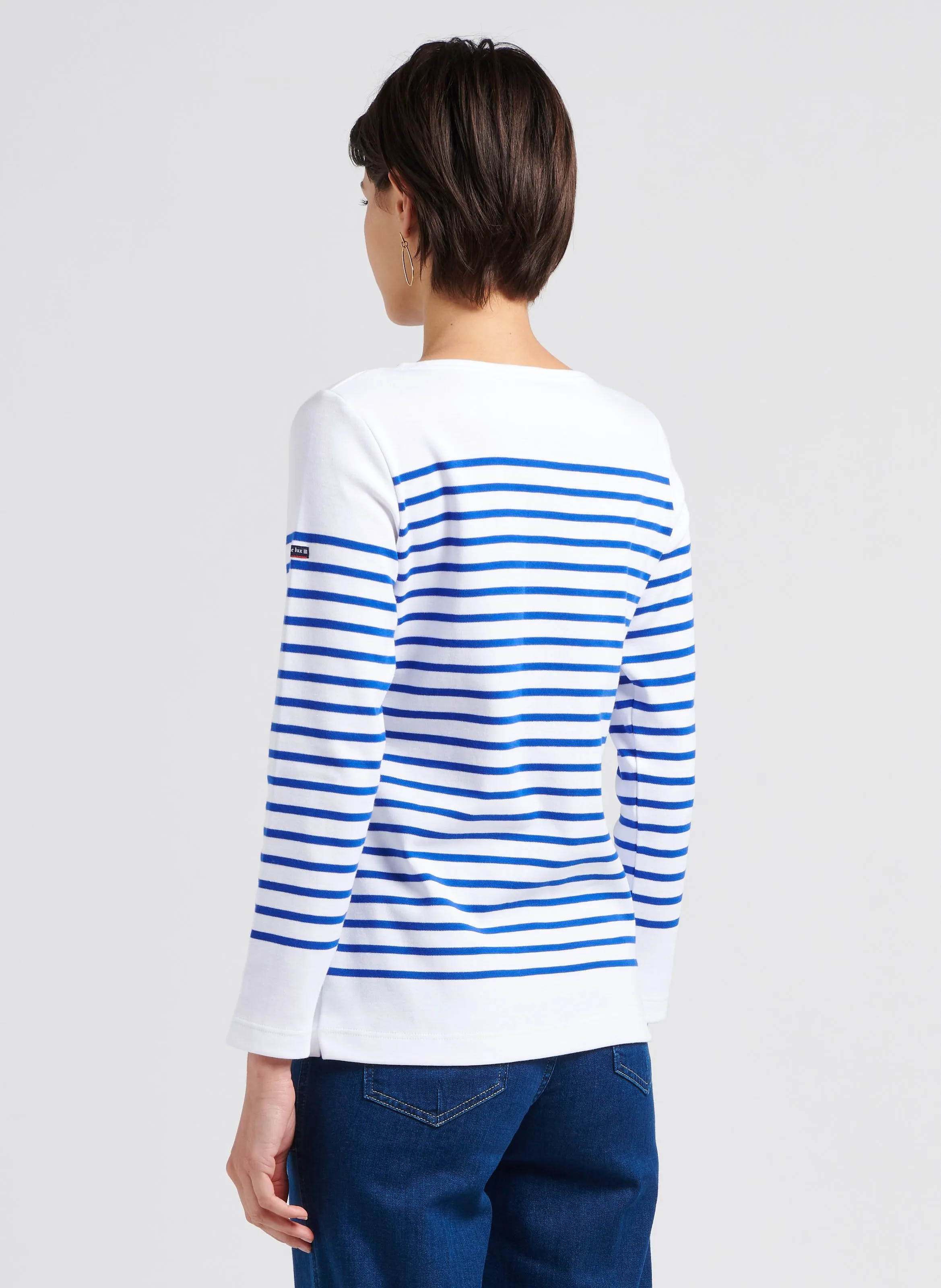  ARMOR LUX   Maglia a righe con scollo a barca in jersey | Bianco