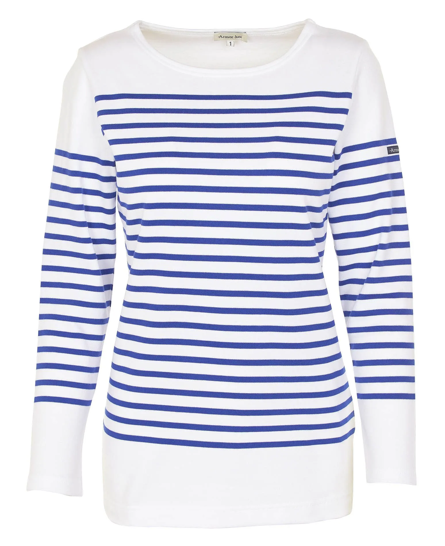  ARMOR LUX   Maglia a righe con scollo a barca in jersey | Bianco