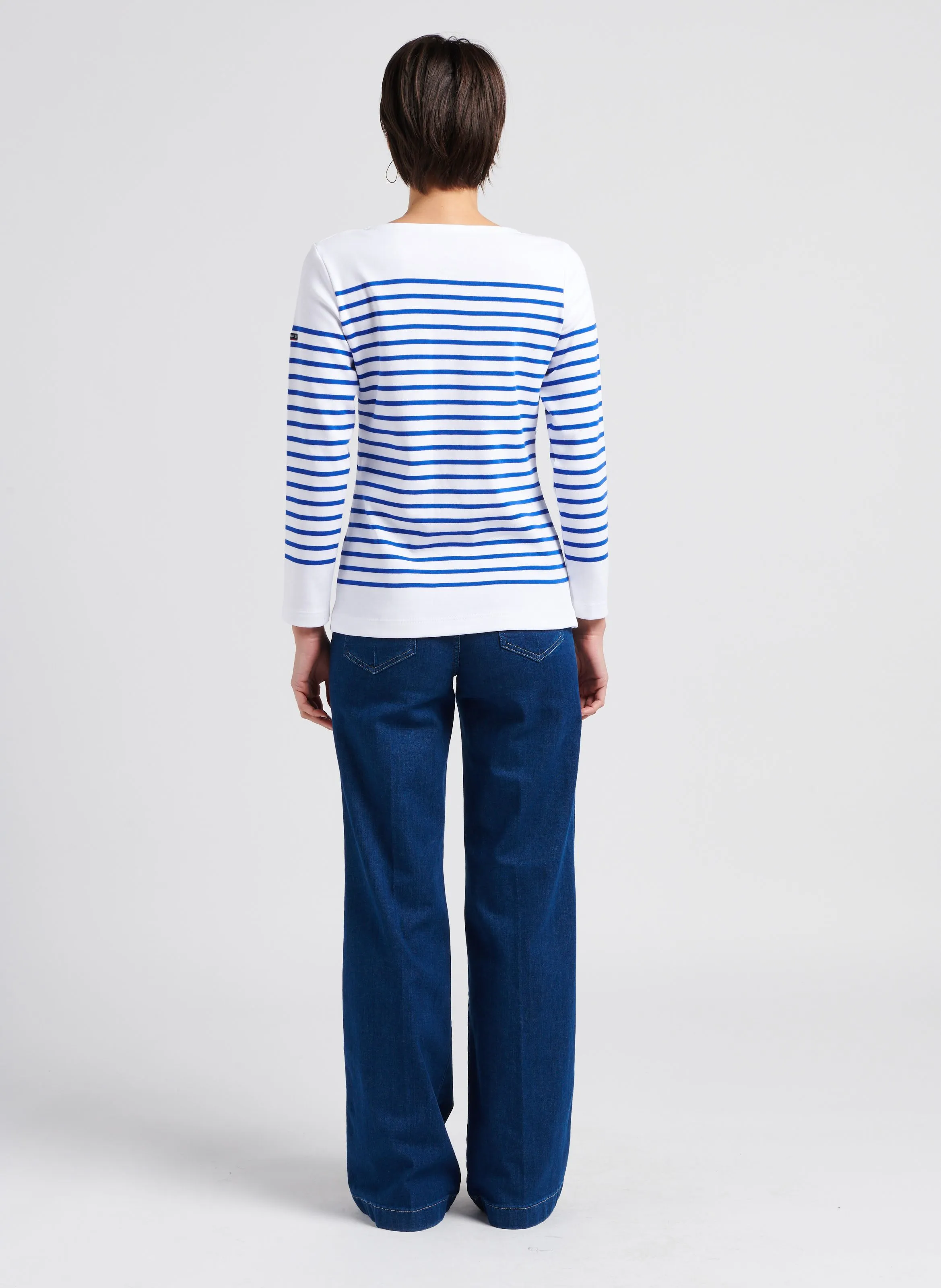  ARMOR LUX   Maglia a righe con scollo a barca in jersey | Bianco