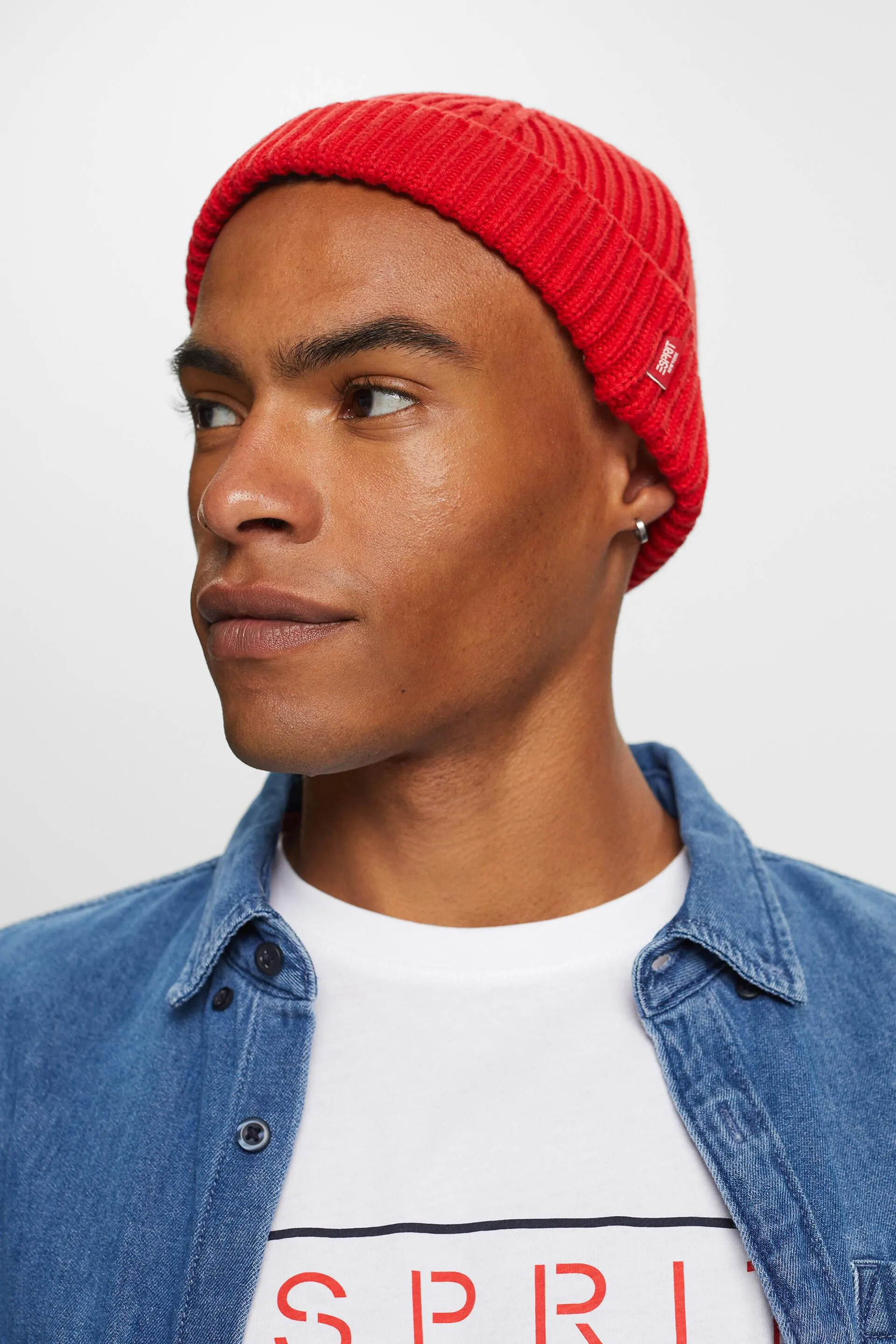 Berretto a maglia a coste, 100% cotone