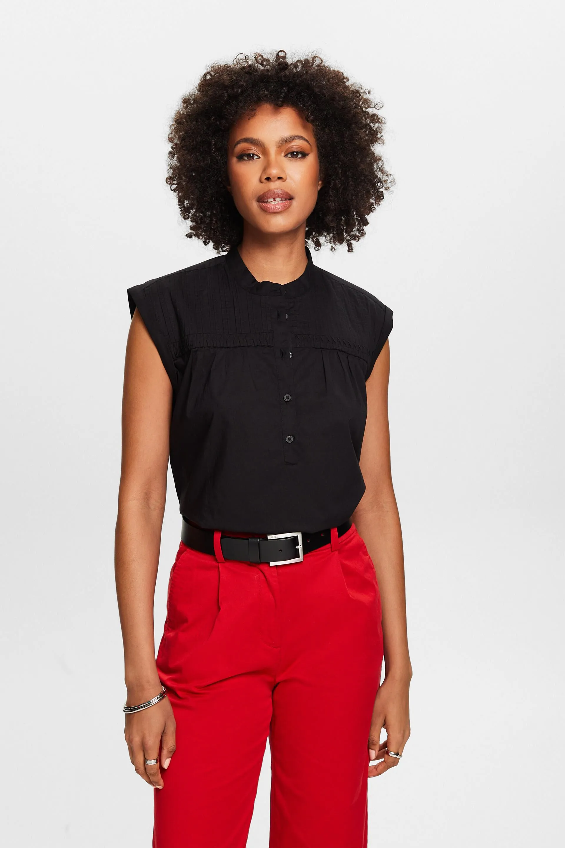 Blusa di cotone senza maniche