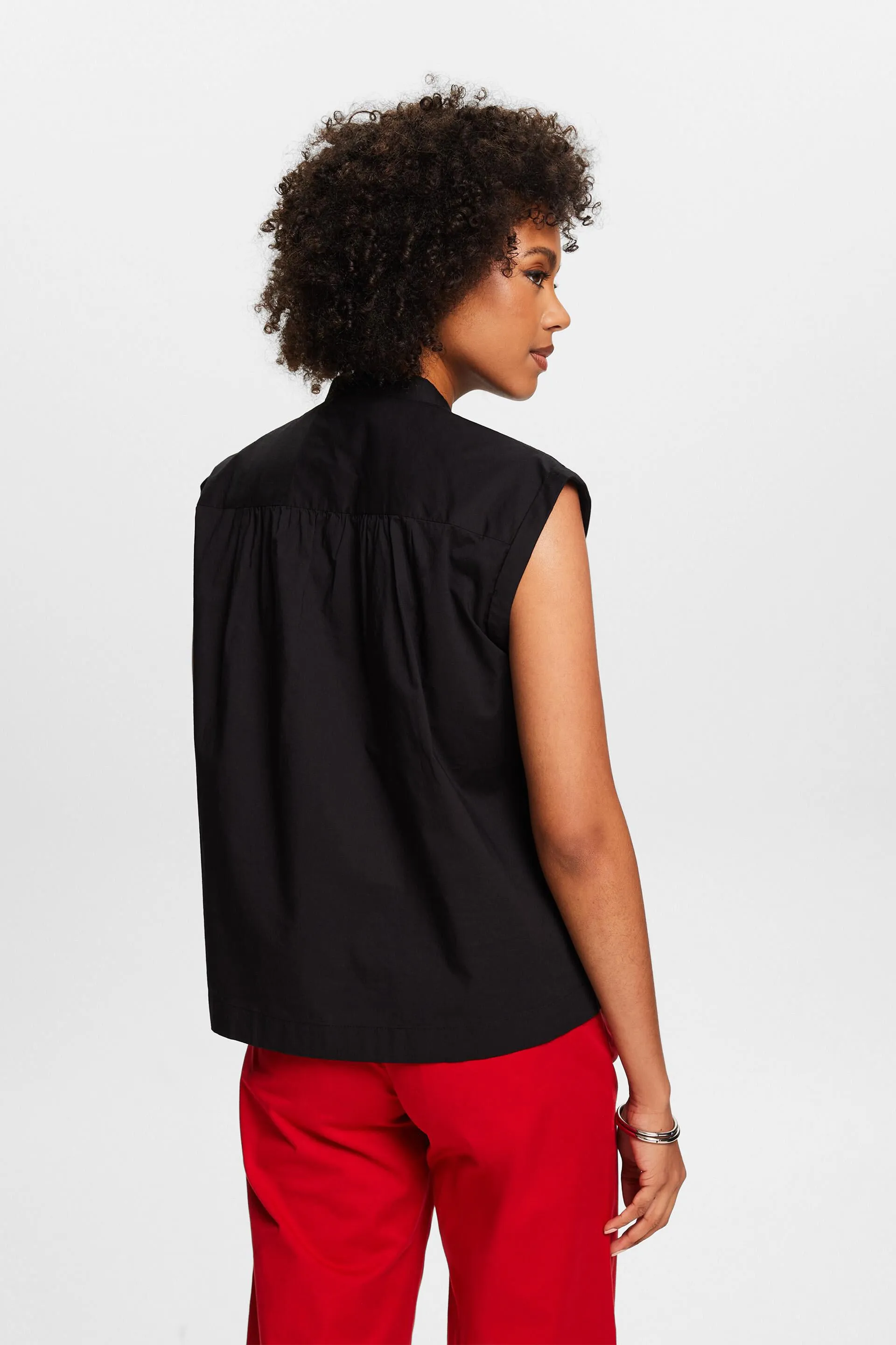 Blusa di cotone senza maniche
