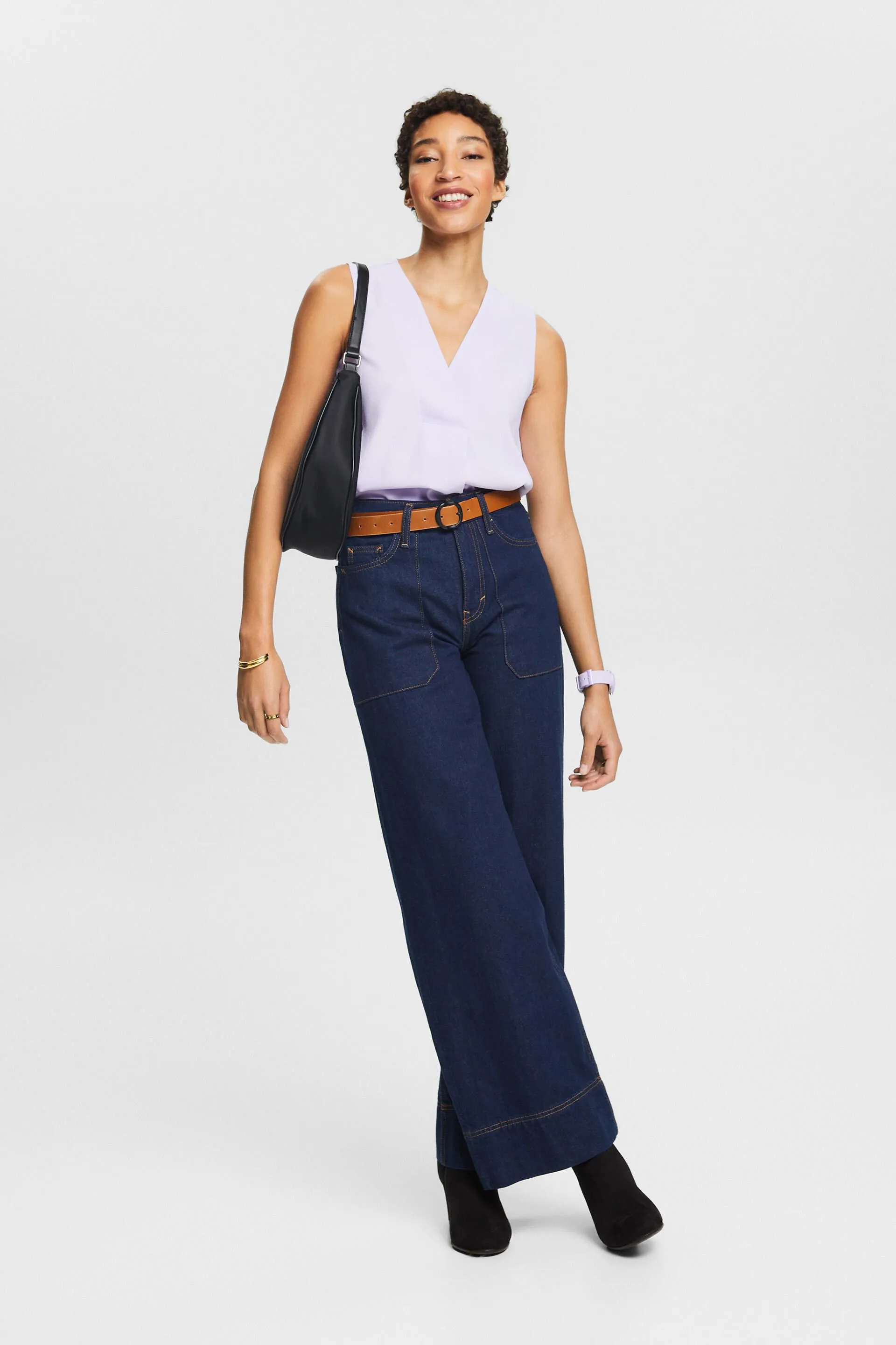 Blusa senza maniche e con scollo a V