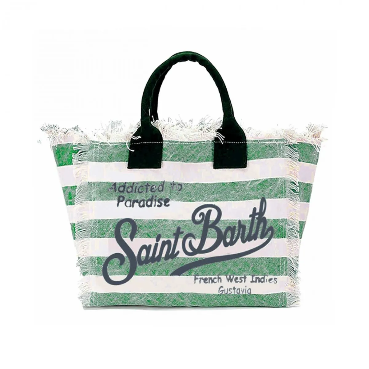 Borsa Vanity A Righe, Verde