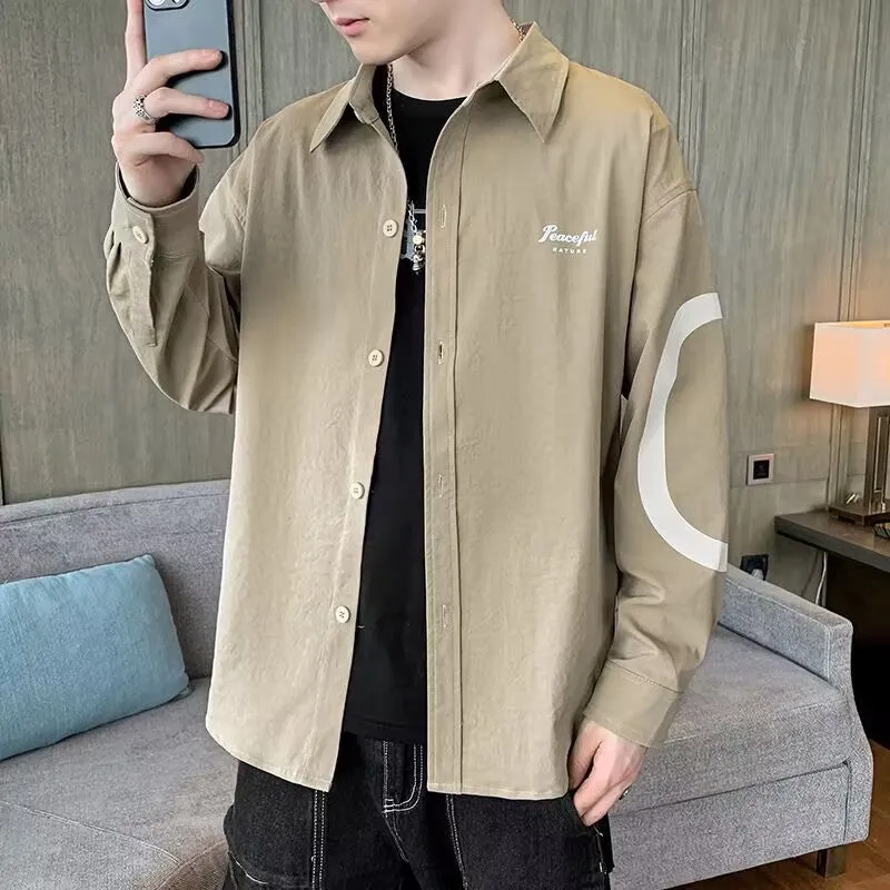 Camicia a maniche lunghe con stampa trendy per ragazzo
