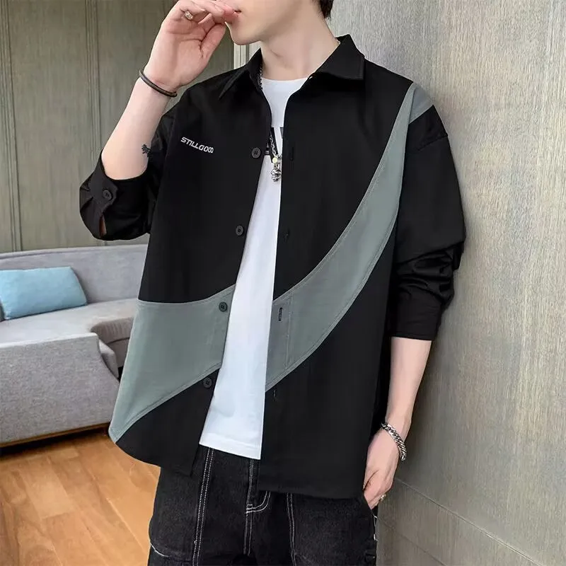 Camicia a maniche lunghe con stampa trendy per ragazzo