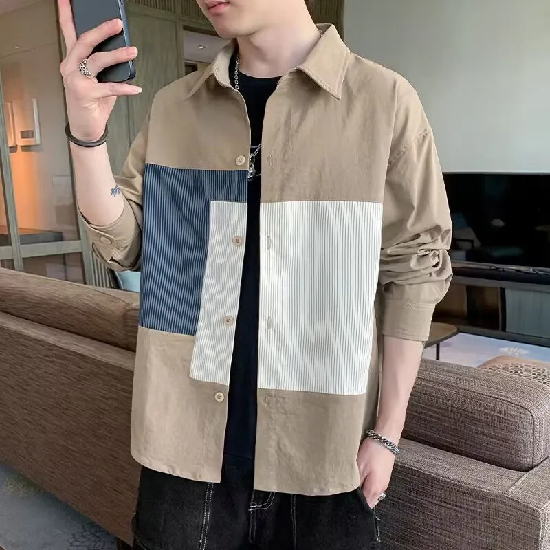 Camicia a maniche lunghe con stampa trendy per ragazzo