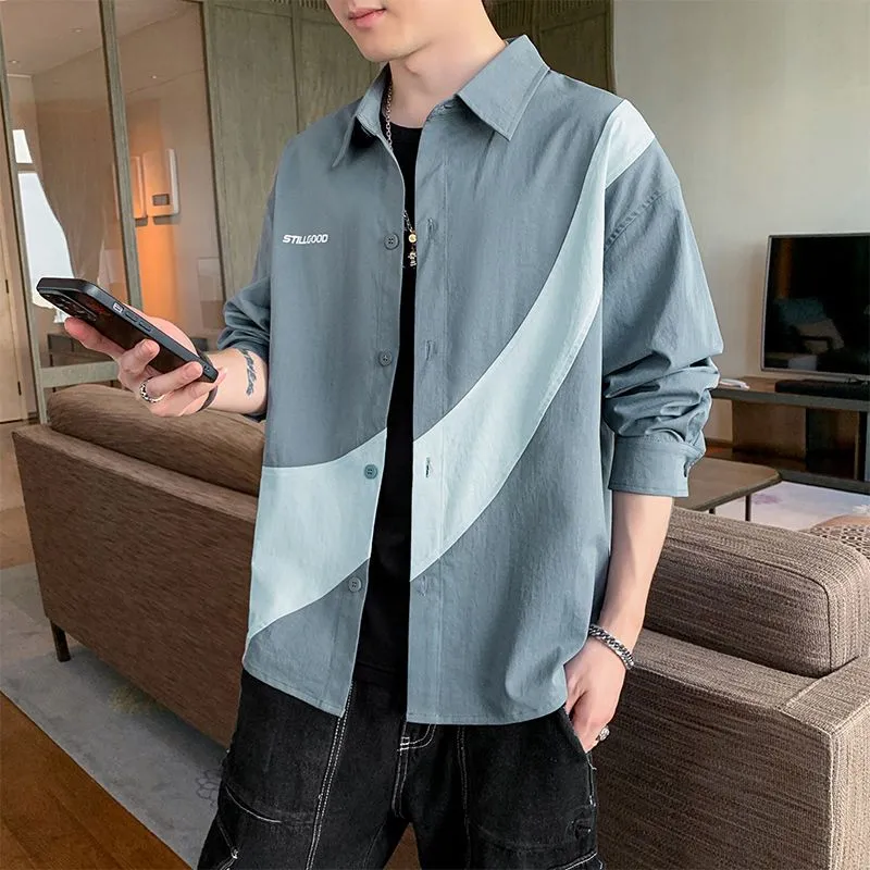 Camicia a maniche lunghe con stampa trendy per ragazzo