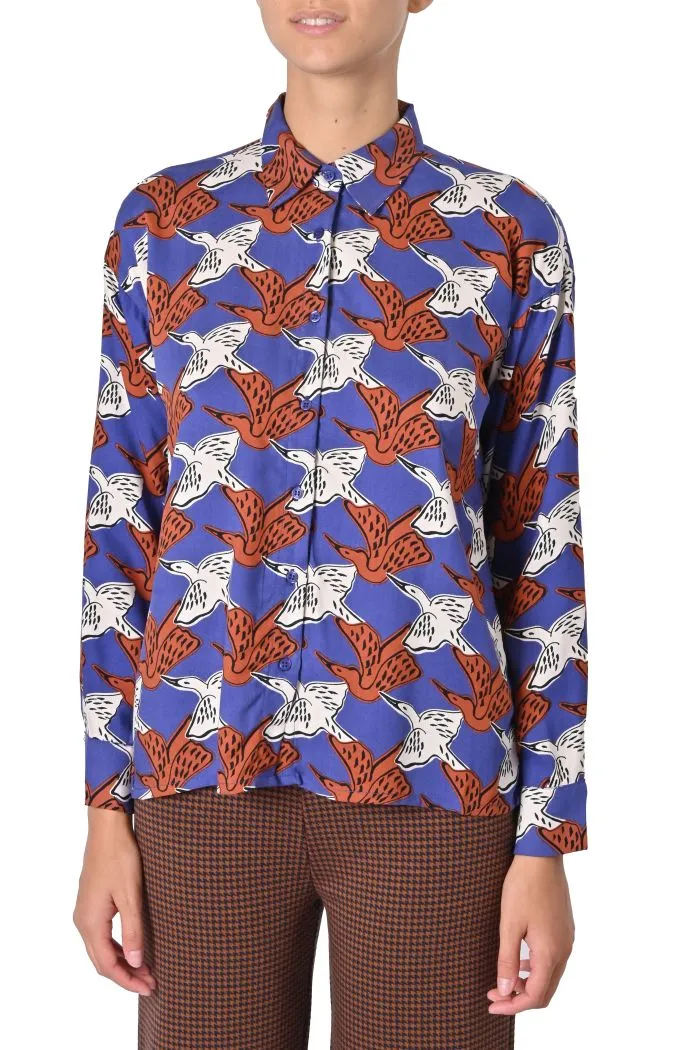 Camicia Airone stampa animalier di Compaia Fantástica