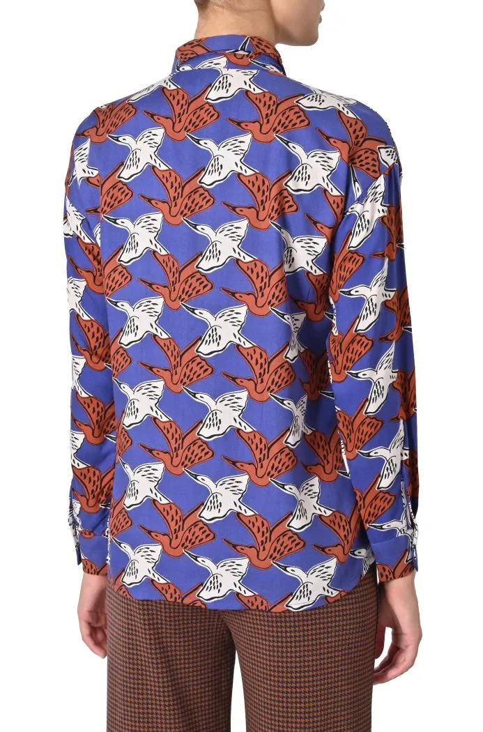 Camicia Airone stampa animalier di Compaia Fantástica