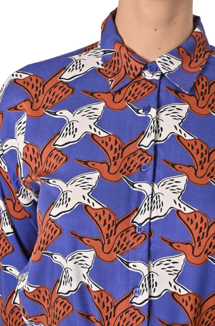 Camicia Airone stampa animalier di Compaia Fantástica
