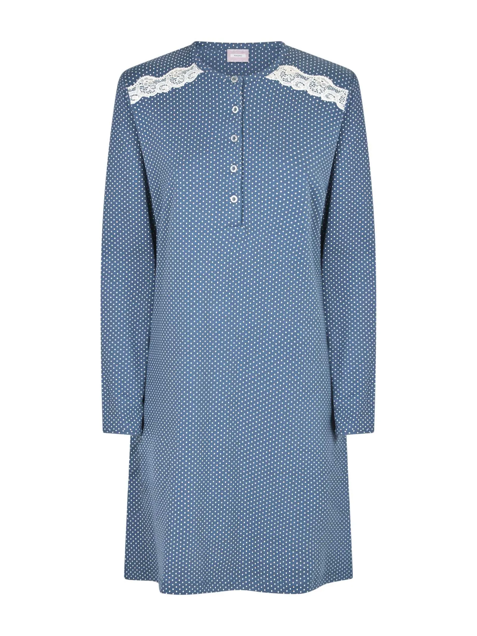 Camicia da notte serafino in Interlock di caldo cotone - Fant. Real Teal
