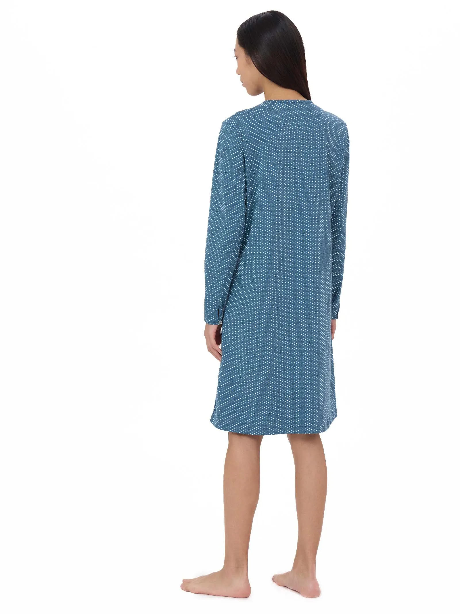 Camicia da notte serafino in Interlock di caldo cotone - Fant. Real Teal