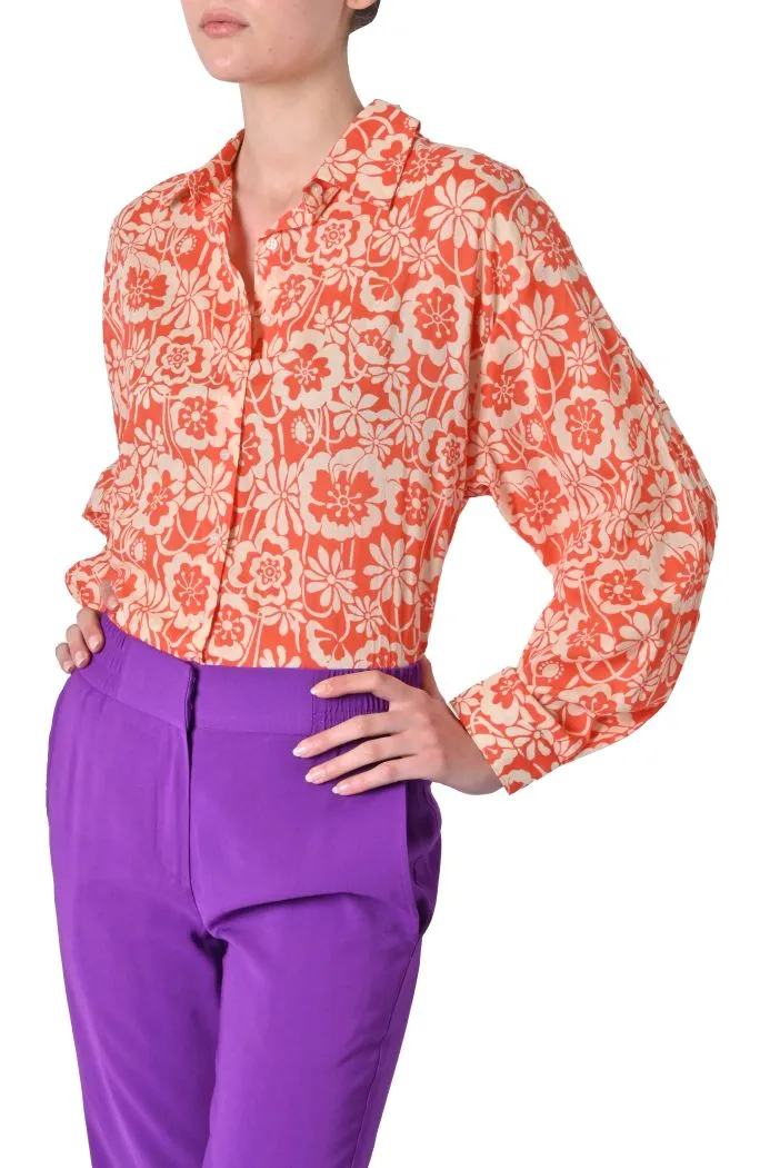 Camicia Flowers in voile stampato di Compaia Fantástica