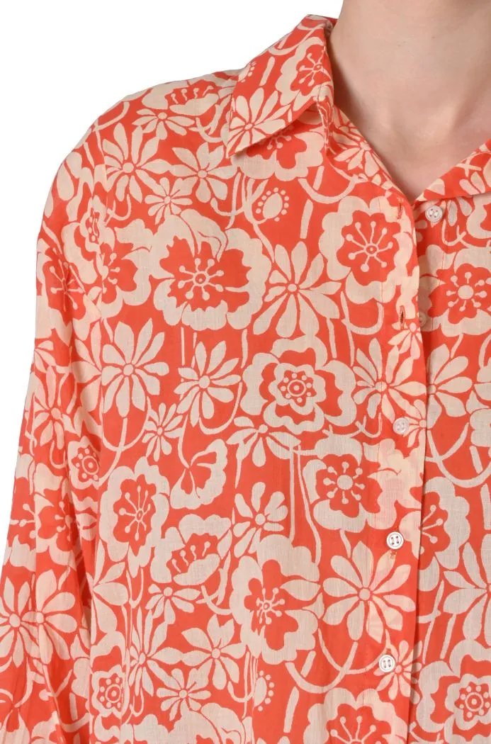 Camicia Flowers in voile stampato di Compaia Fantástica
