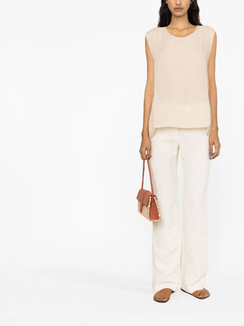 Canotta senza maniche in beige - donna