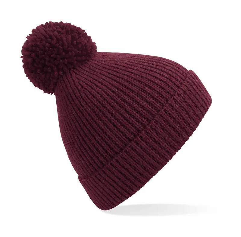 Cappello a coste con pompon