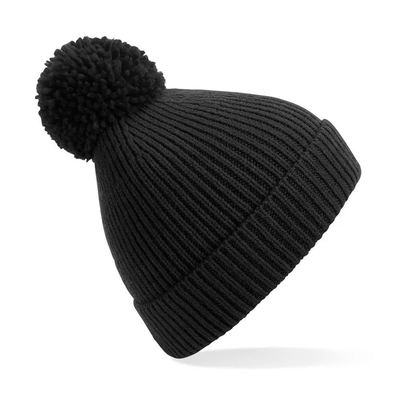 Cappello a coste con pompon
