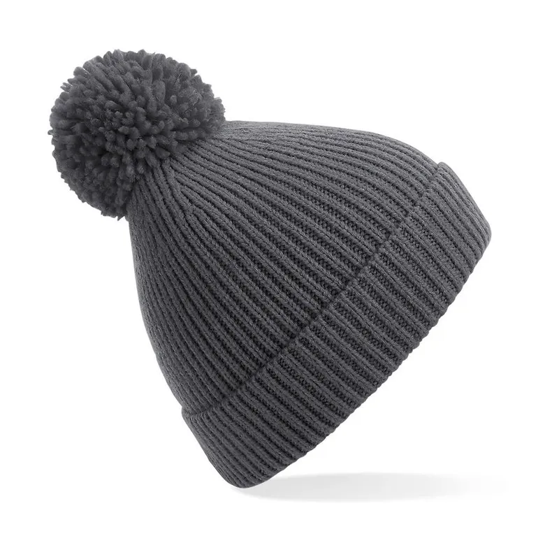 Cappello a coste con pompon