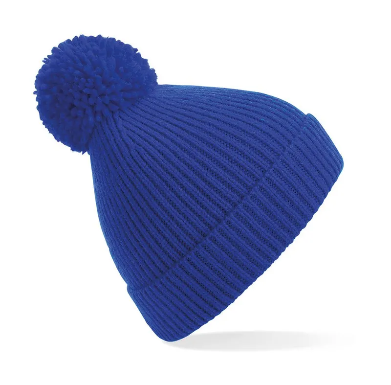 Cappello a coste con pompon