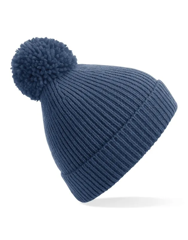 Cappello a coste con pompon