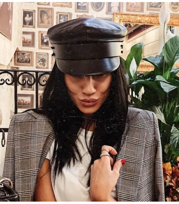 Cappello basco in pelle