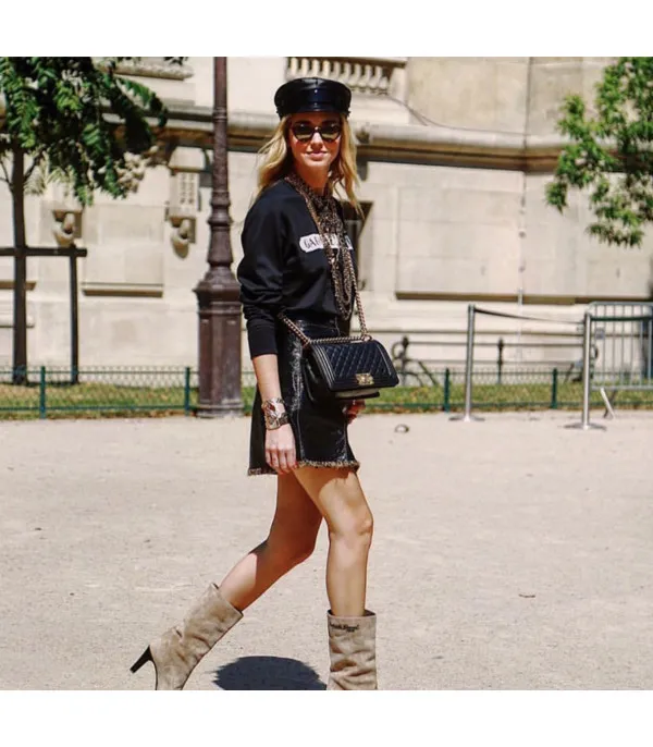 Cappello basco in pelle