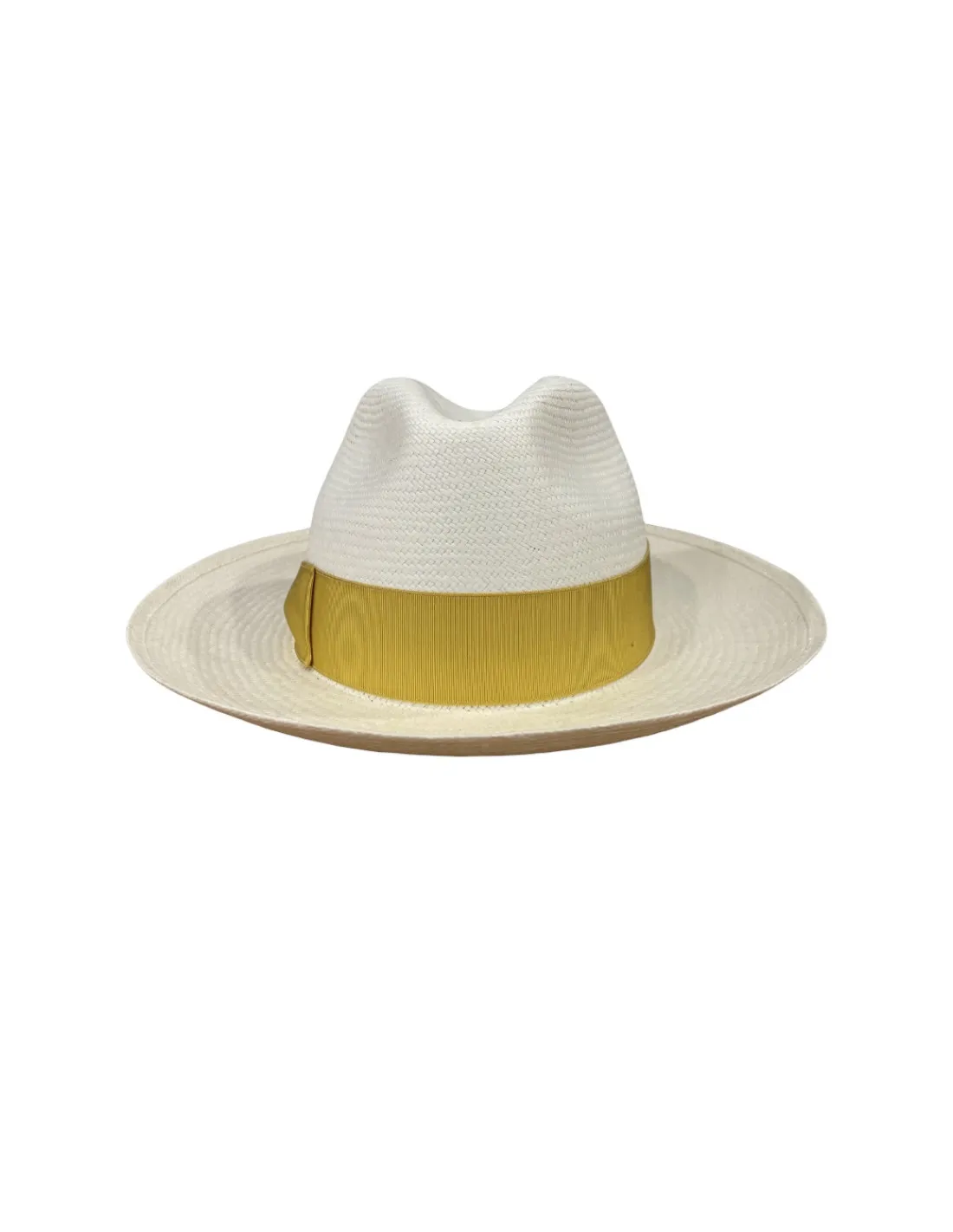 Cappello Borsalino - Giulietta Panama Fine Tesa Larga Giallo Ocra