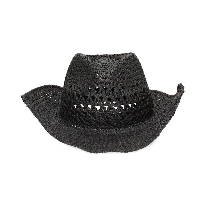 Cappello nero in paglia