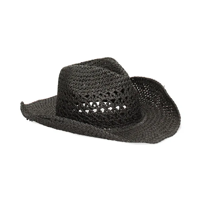 Cappello nero in paglia