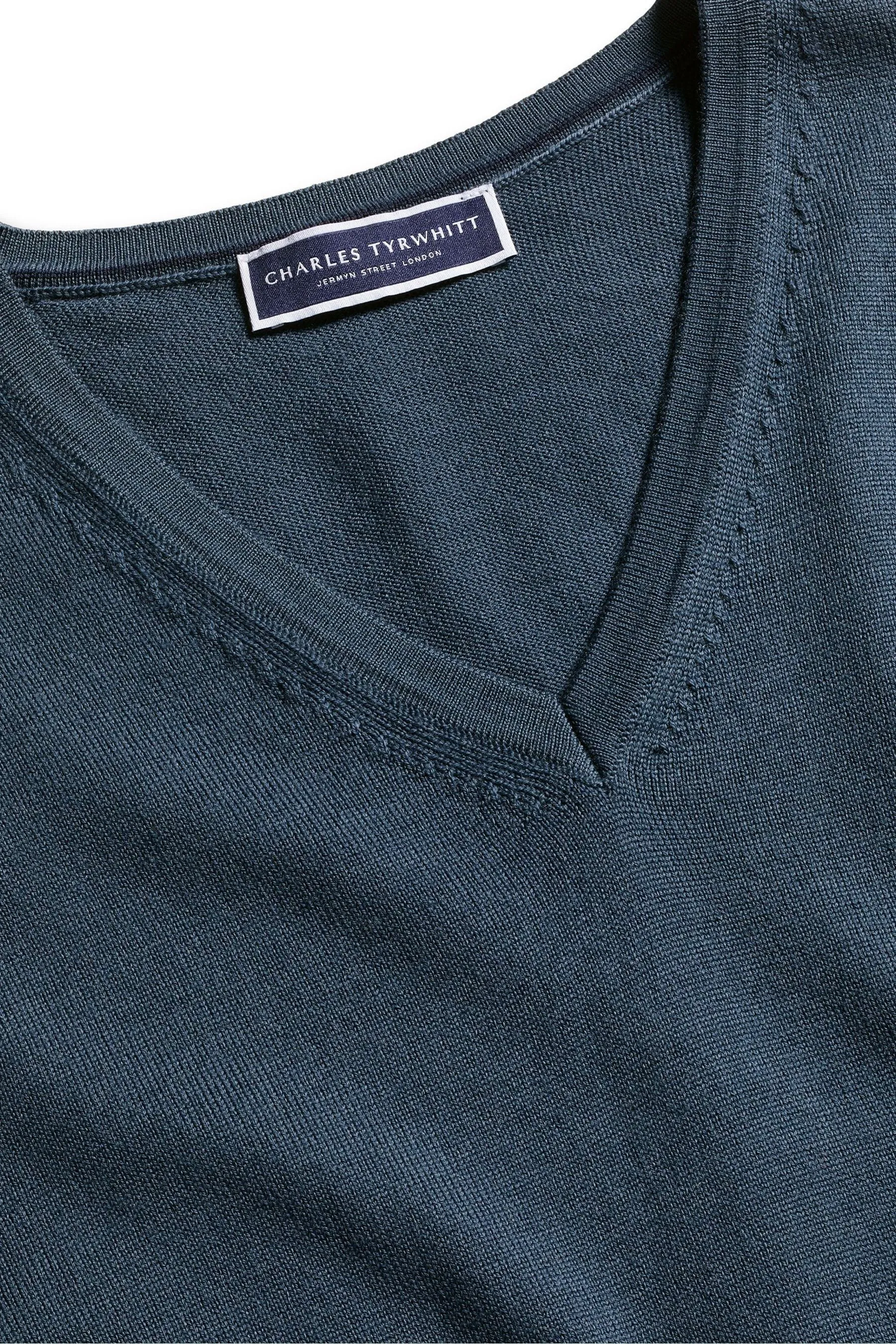 Charles Tyrwhitt - Maglia in puro lana merino con scollo a V
