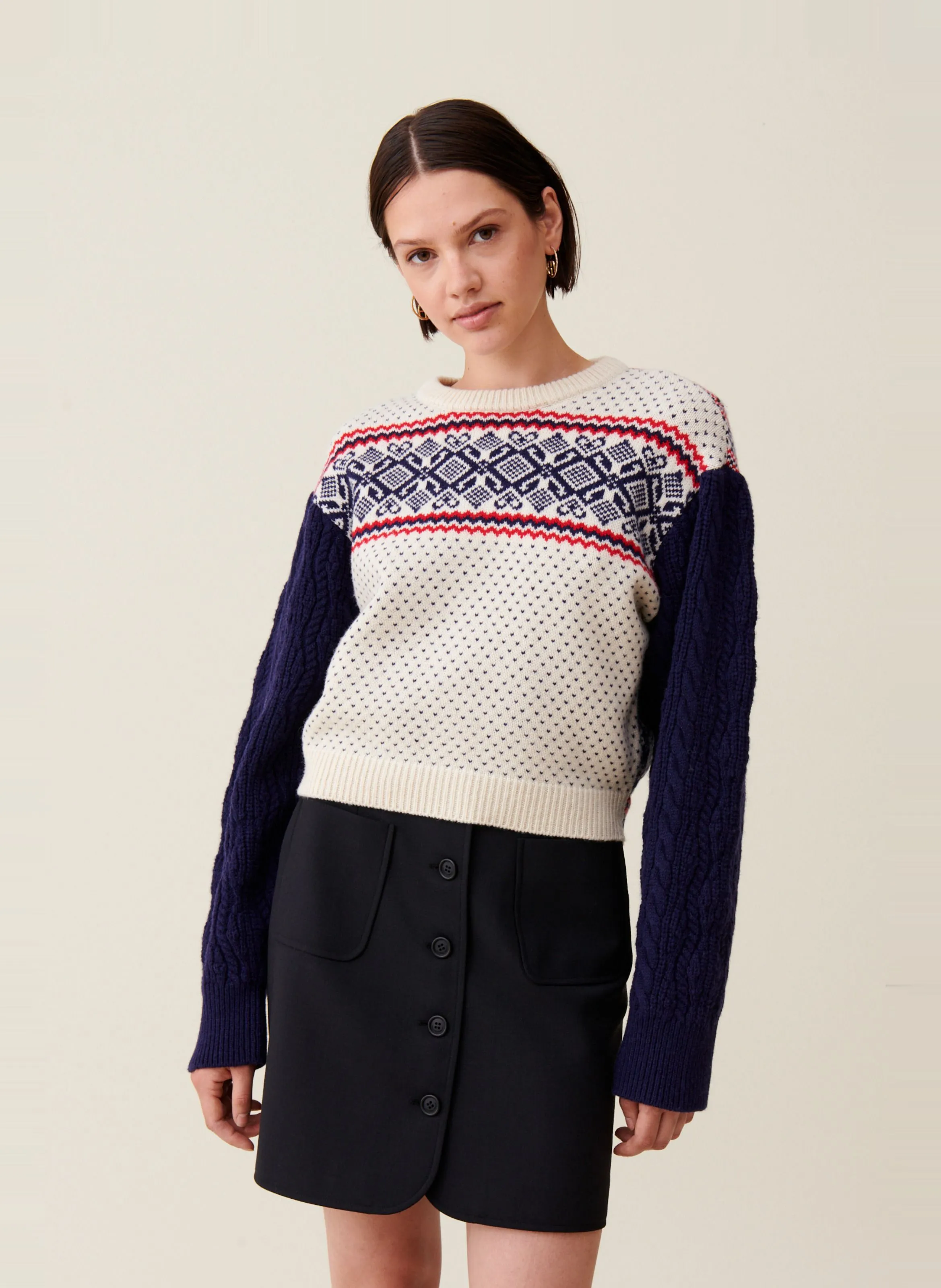  CLAUDIE PIERLOT   Maglione a maglia con motivi in lana | Multicolore