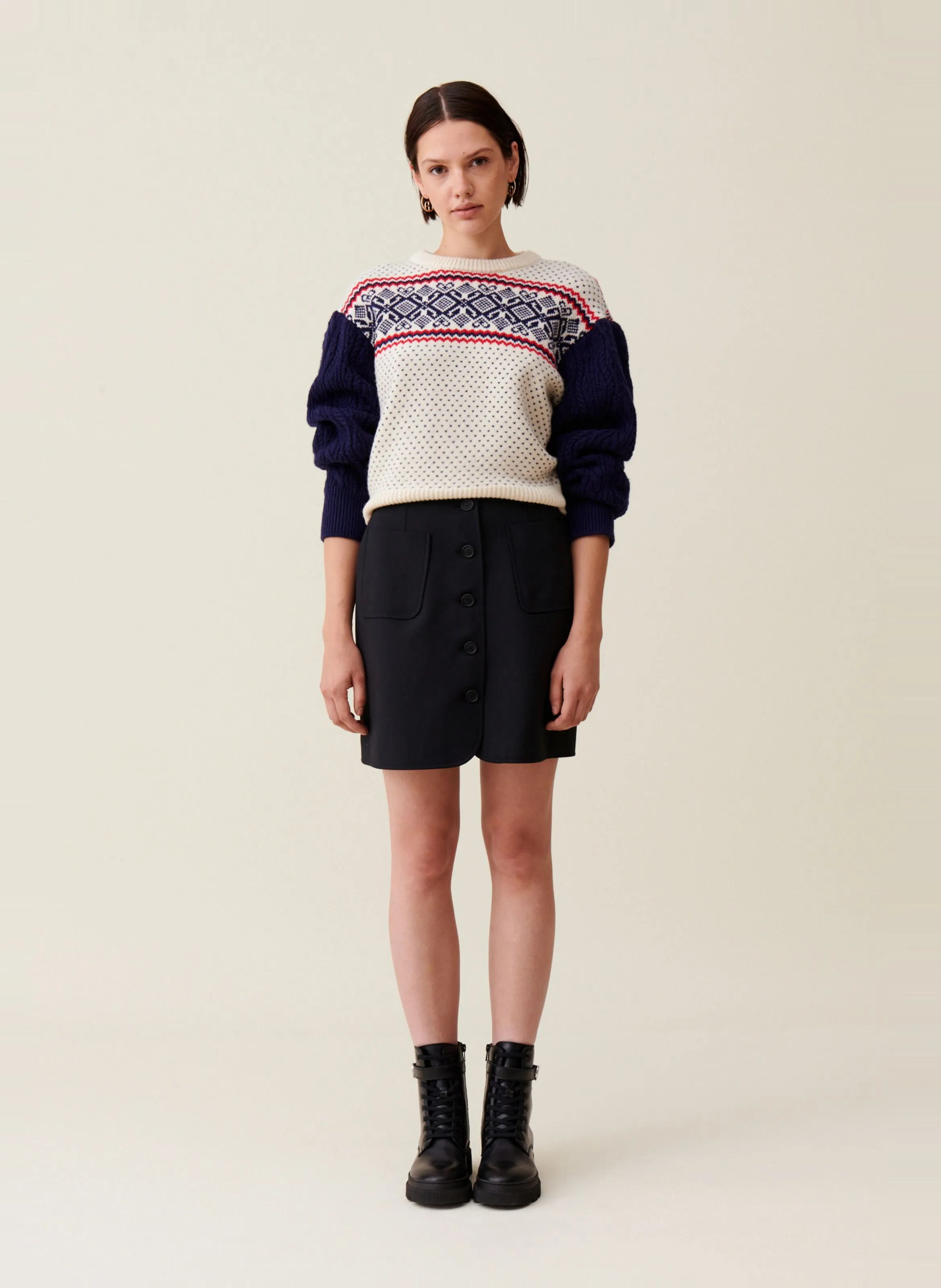  CLAUDIE PIERLOT   Maglione a maglia con motivi in lana | Multicolore