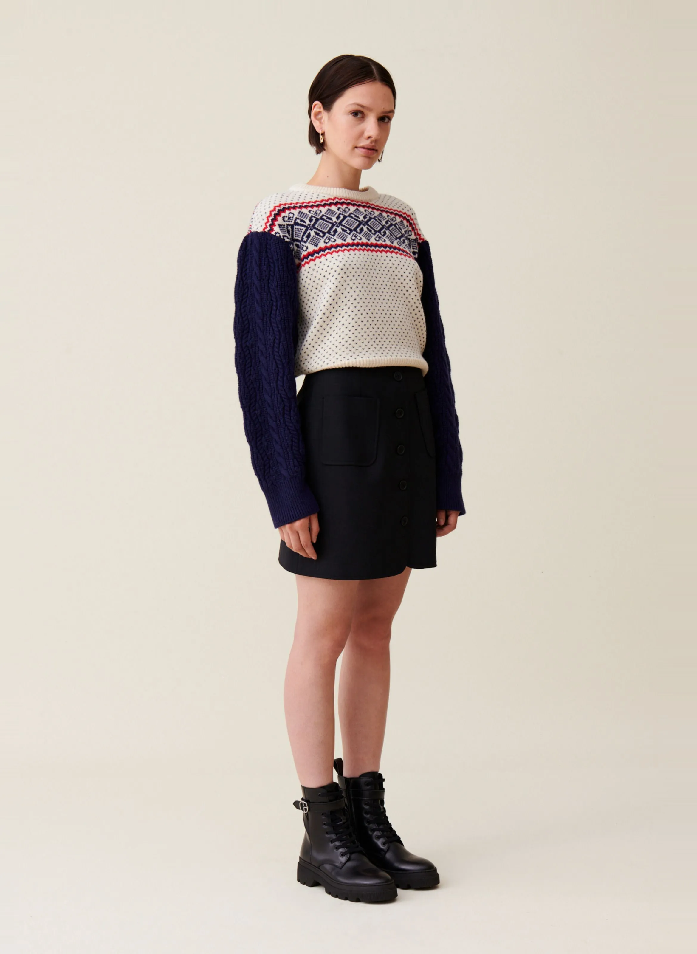  CLAUDIE PIERLOT   Maglione a maglia con motivi in lana | Multicolore