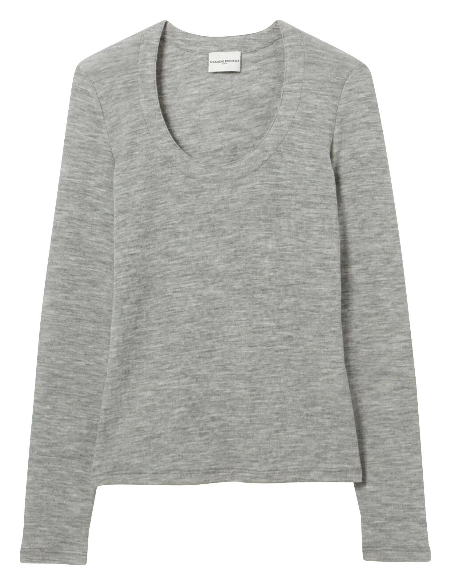  CLAUDIE PIERLOT   Top aderente in lana a maglia | Grigio