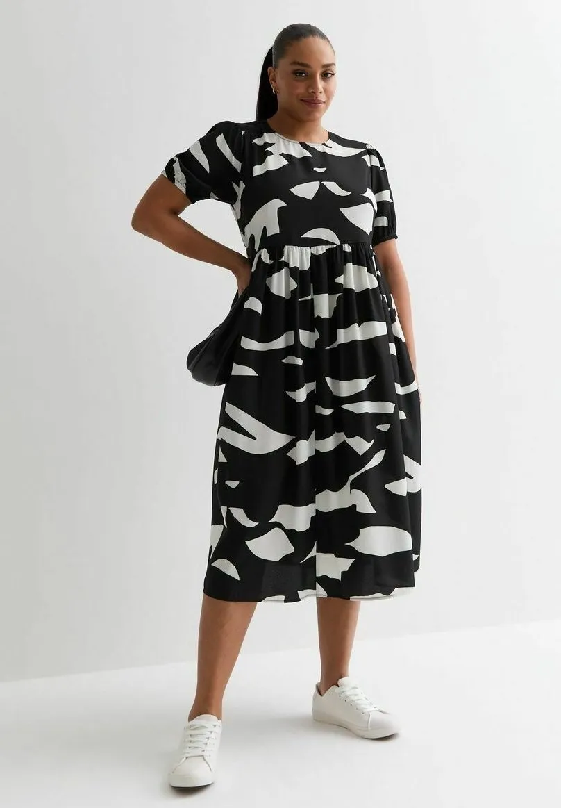 CURVES ABSTRACT PRINT MIDI - Vestito estivo