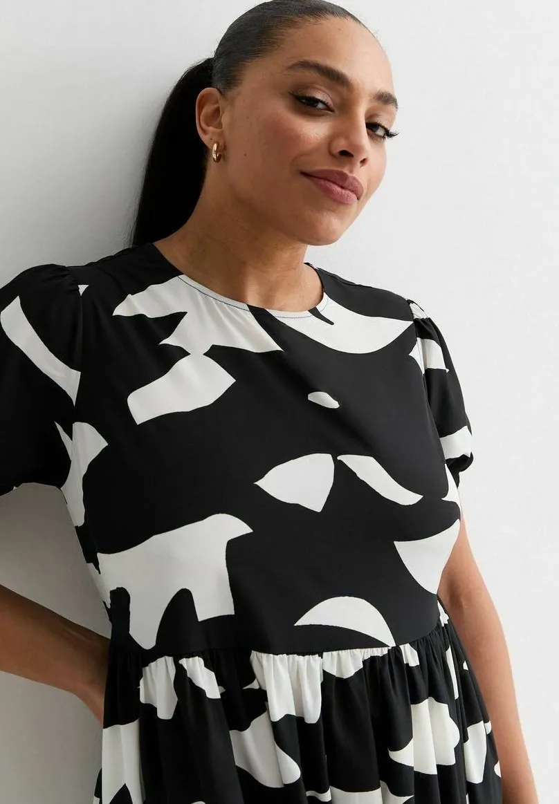 CURVES ABSTRACT PRINT MIDI - Vestito estivo
