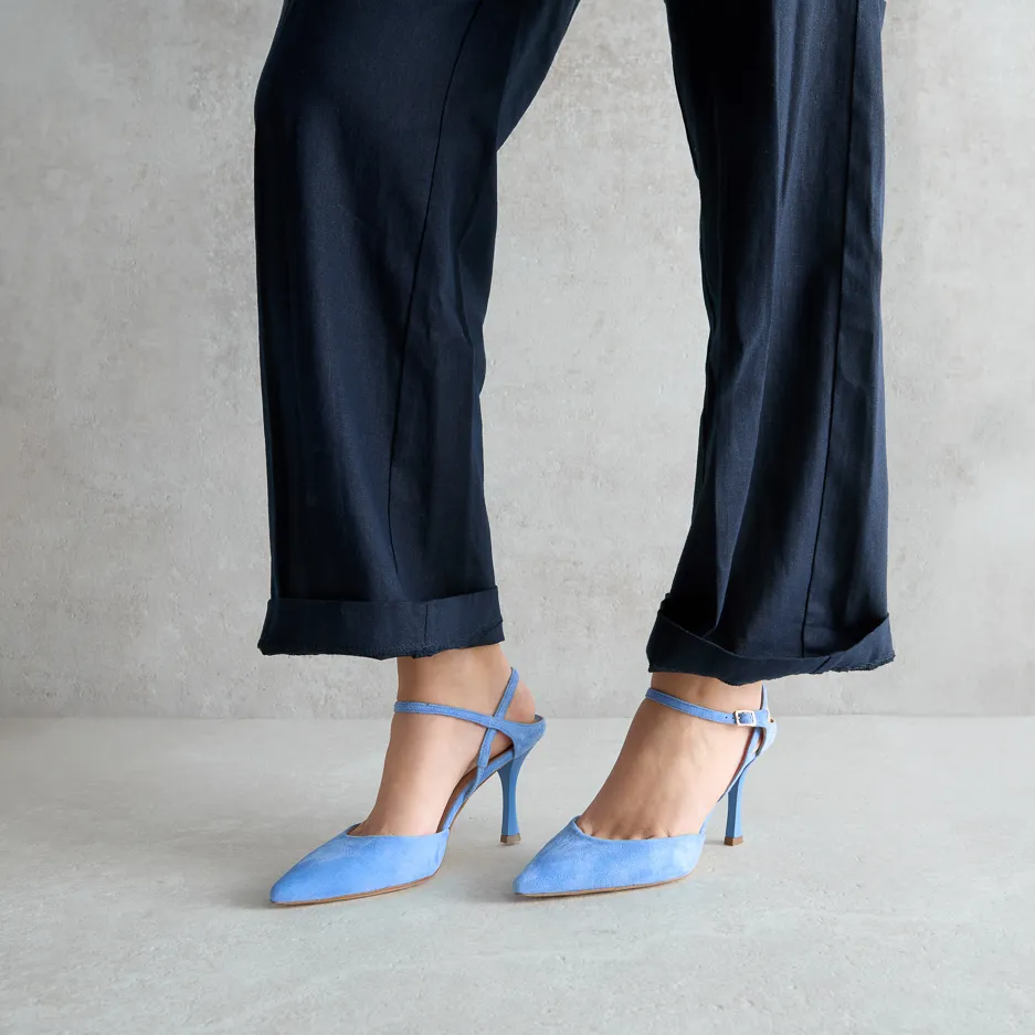 Decolleté Jeans in Camoscio