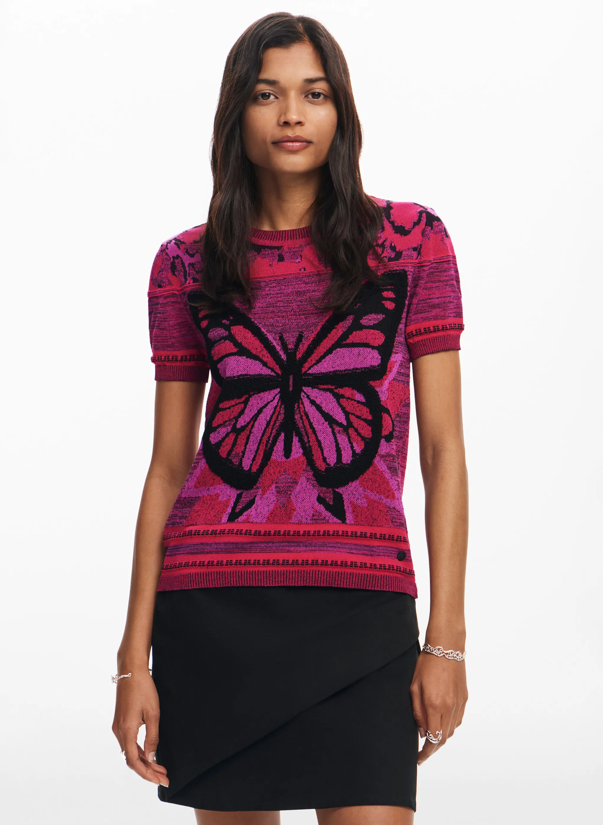  DESIGUAL   Maglietta in maglia a farfalla | Rosso